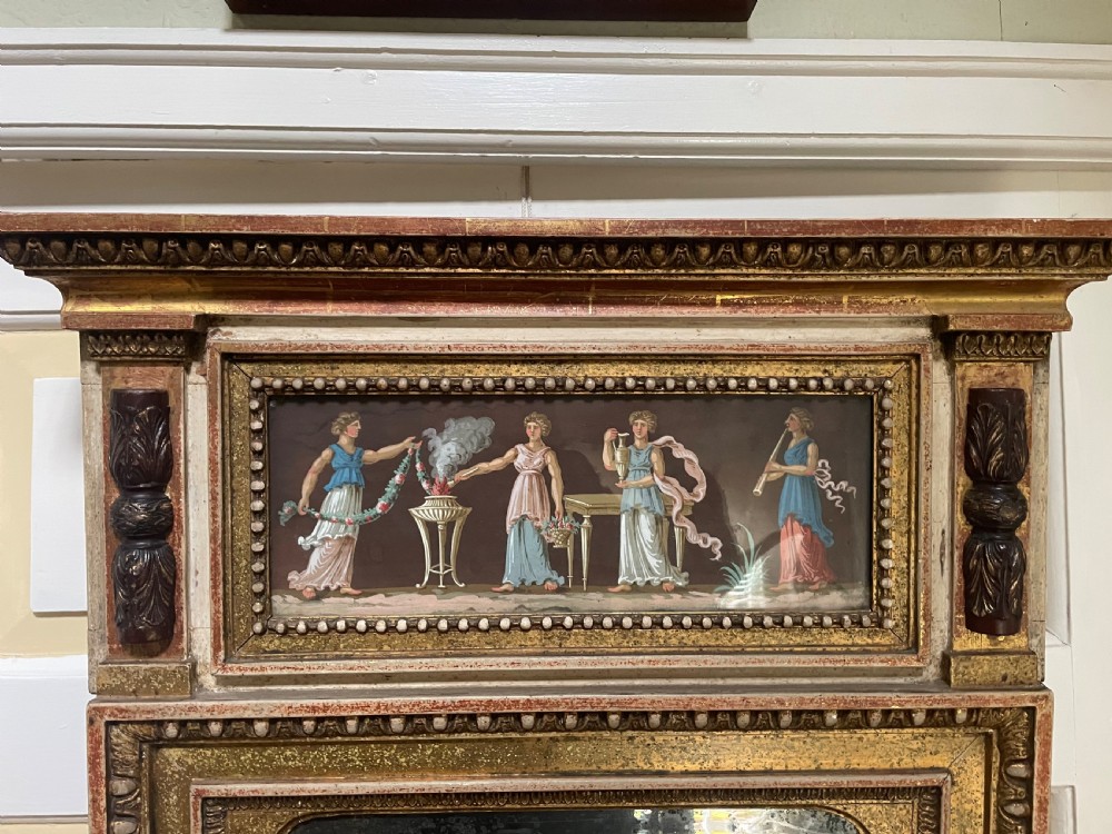 Early C19th Italian Neapolitan gilt-wood framed pier mirror. View X