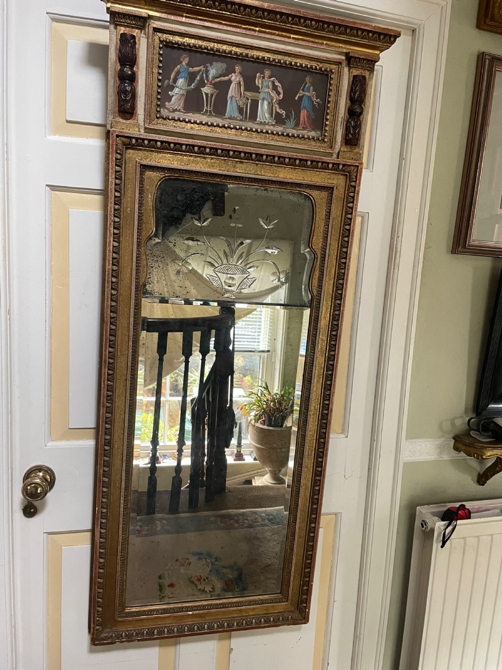 Early C19th Italian Neapolitan gilt-wood framed pier mirror. View XI
