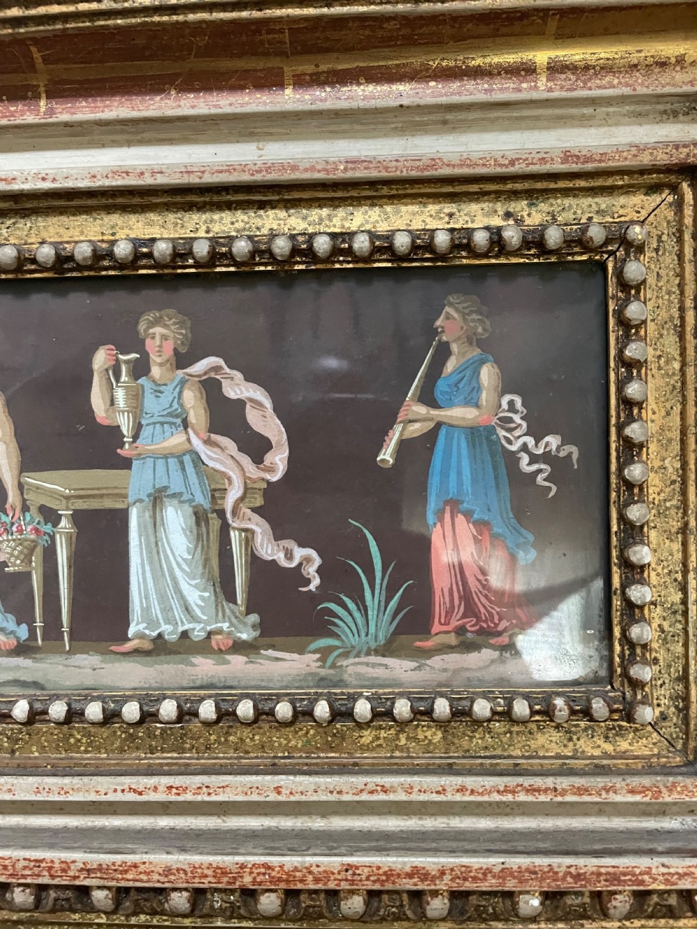 Early C19th Italian Neapolitan gilt-wood framed pier mirror. View XV
