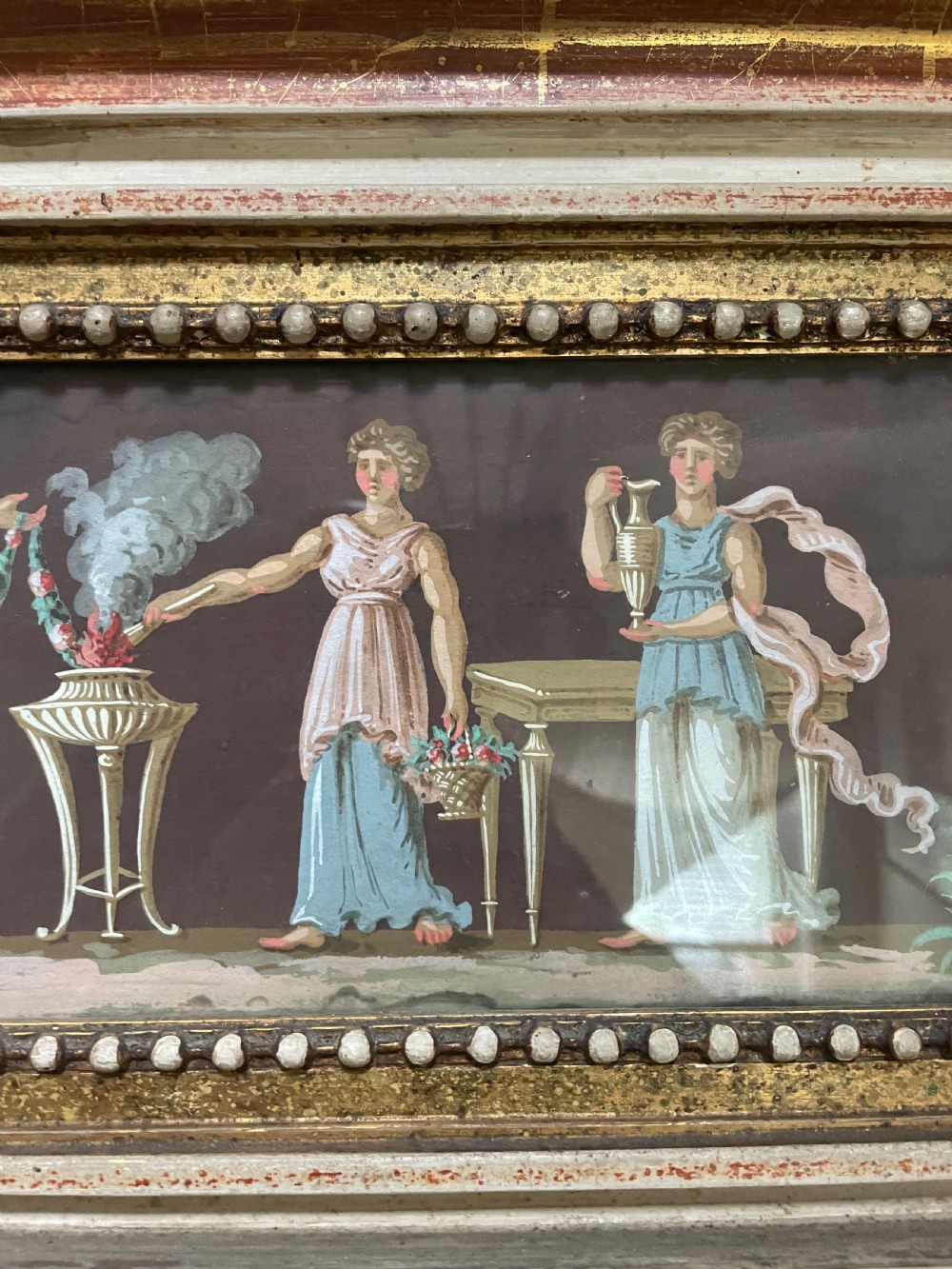 Early C19th Italian Neapolitan gilt-wood framed pier mirror. View XVII