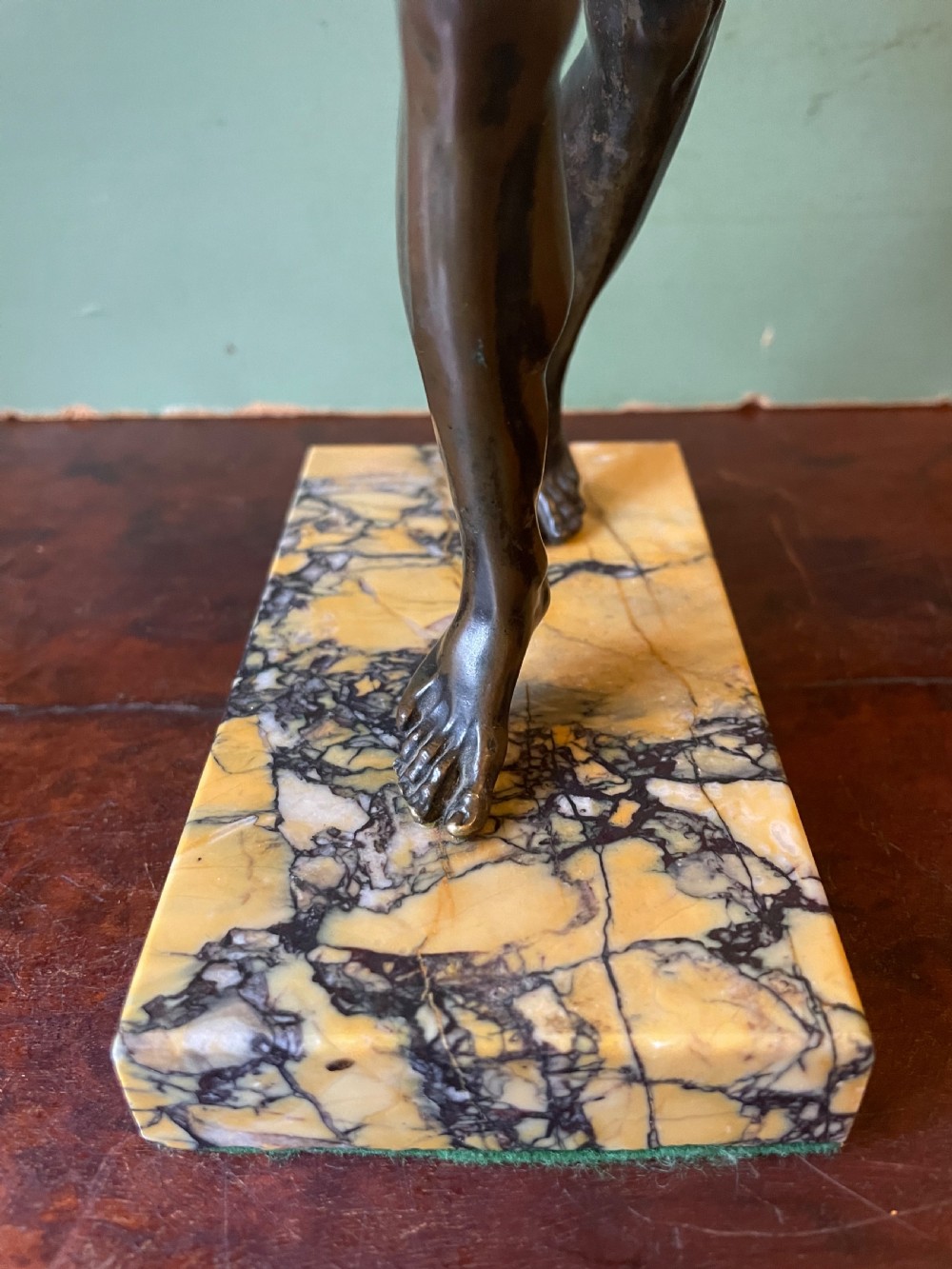 Early C19th Italian ‘Grand Tour’ souvenir bronze reduction, after the antique, of  “The Dancing Faun of Pompeii” . View XII