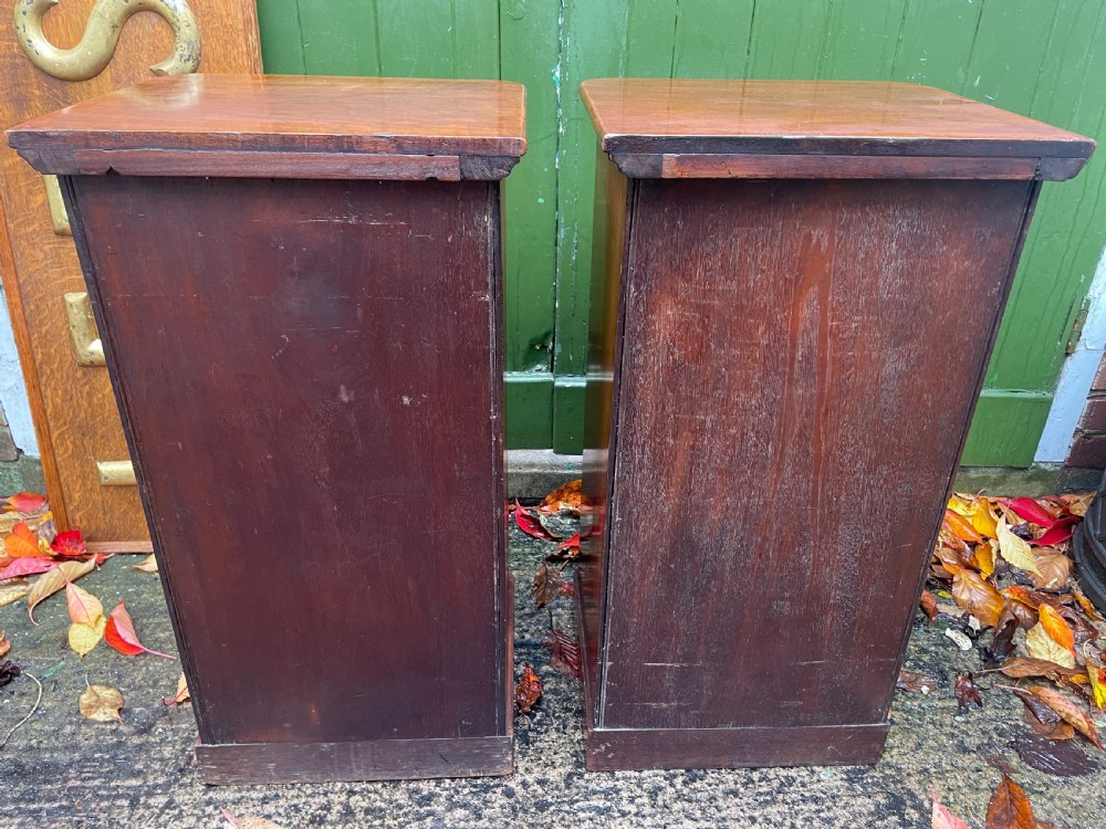 Pair of high quality mid C19th mahogany bedside pedestal cupboards. View VII