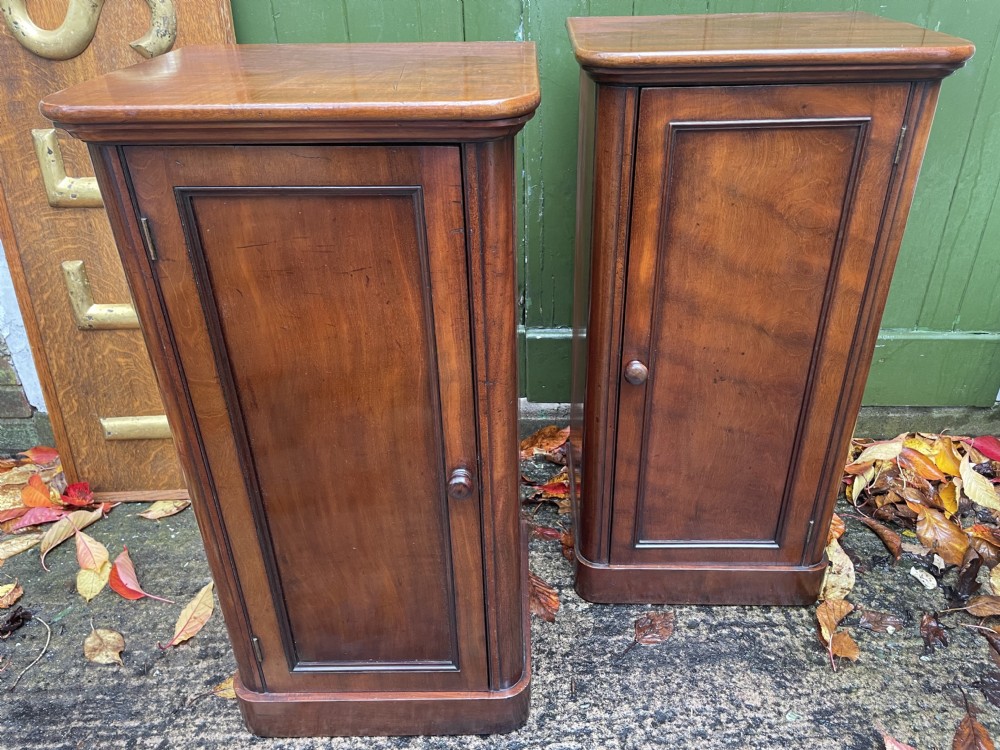 Pair of high quality mid C19th mahogany bedside pedestal cupboards. View XVII