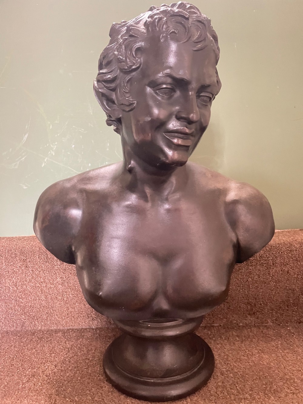 C19th Italian ‘Grand Tour’ souvenir bronze bust study , after the antique, of  “The Albani Faun” .  View XX