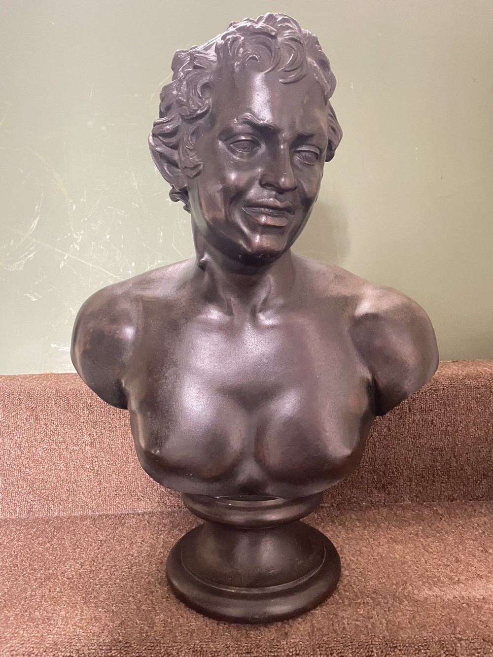 C19th Italian ‘Grand Tour’ souvenir bronze bust study , after the antique, of  “The Albani Faun” .  View XXV