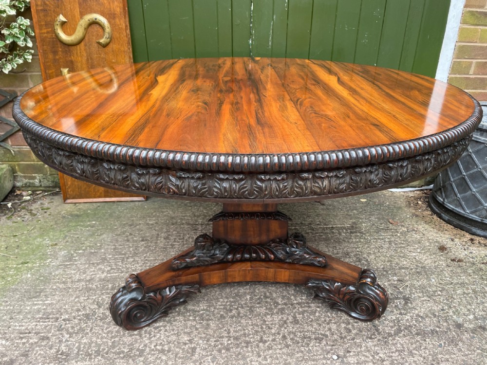 Superb quality early C19th Goncalo Alves circular centre table .  View XVI