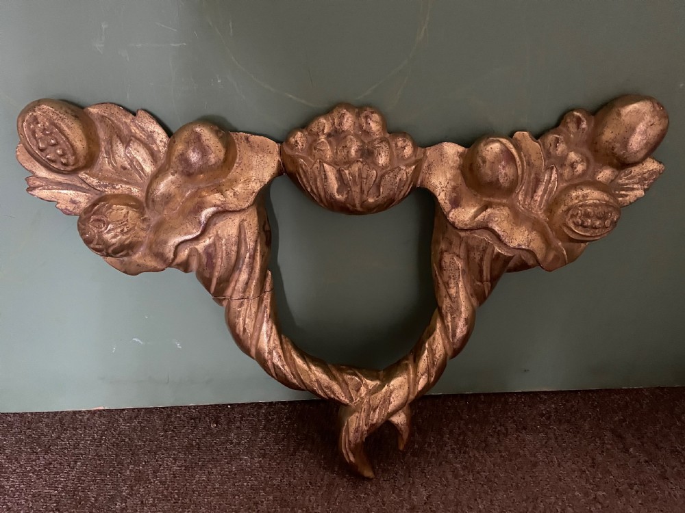 Mid C19th Italian carved giltwood wall appliqué . View II