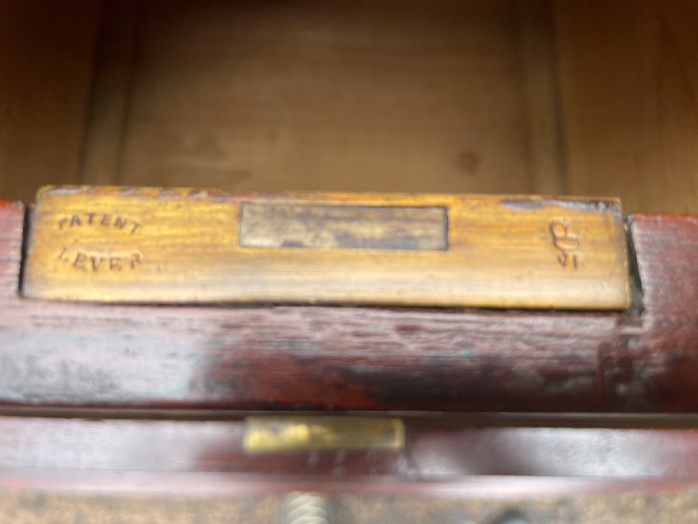 Mid C19th brass-bound mahogany military officer’s campaign chest of drawers . View XIII