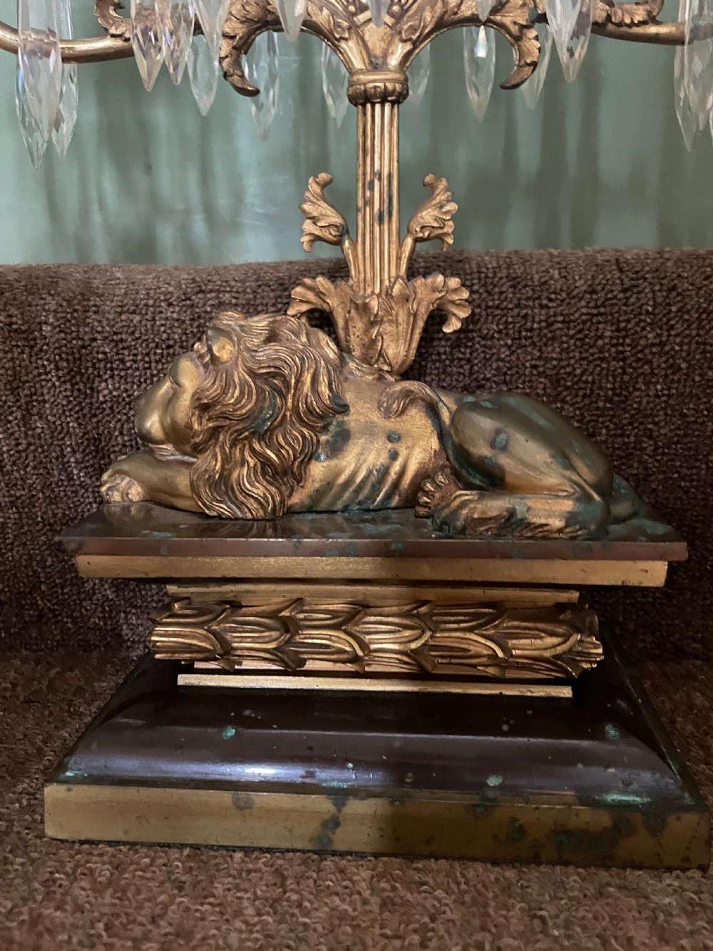 Late C19th French bronze and ormolu garniture of candelabras of Empire design . View VII