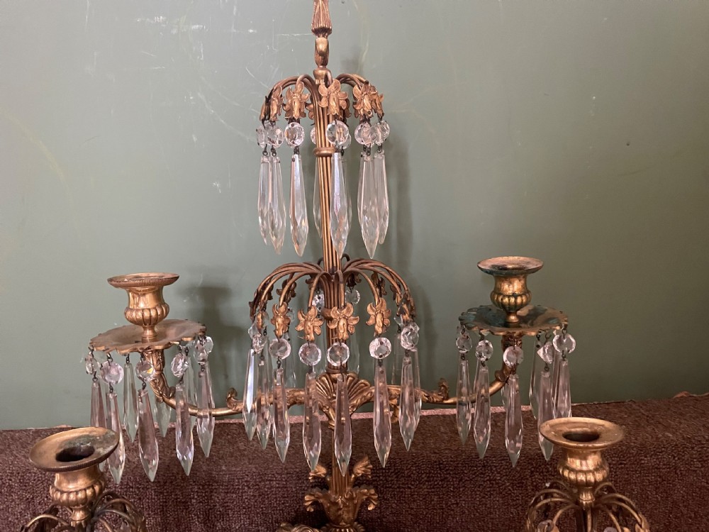 Late C19th French bronze and ormolu garniture of candelabras of Empire design . View VIII
