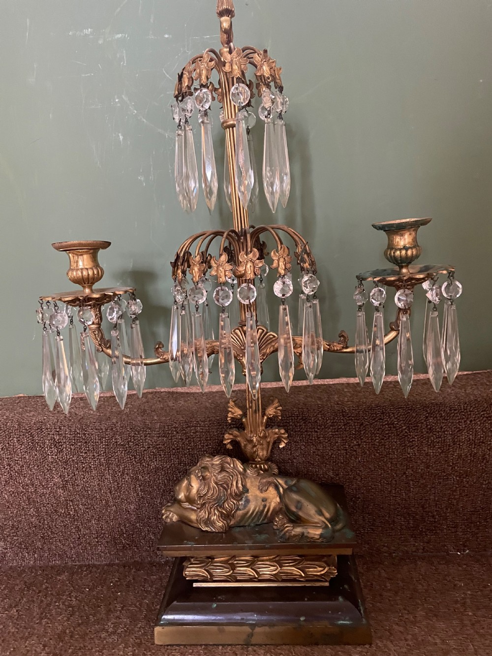 Late C19th French bronze and ormolu garniture of candelabras of Empire design . View IX