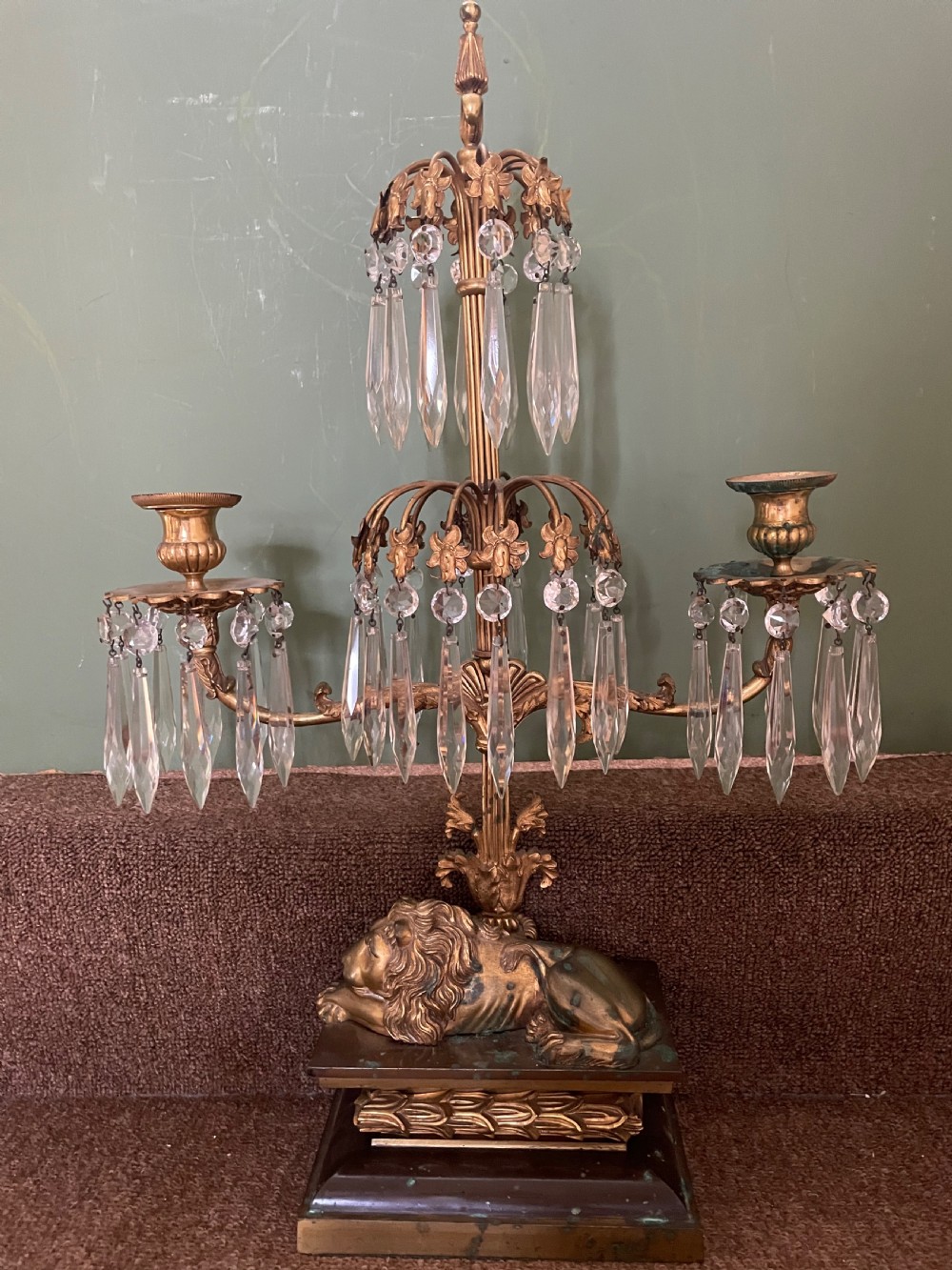 Late C19th French bronze and ormolu garniture of candelabras of Empire design . View XI