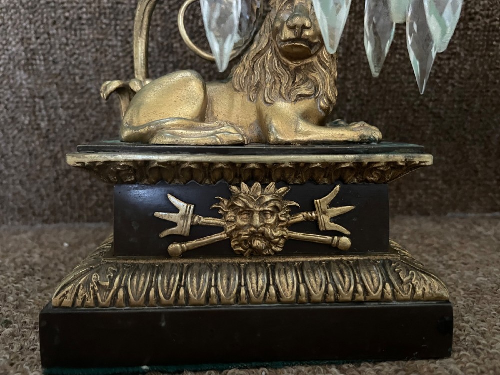 Late C19th French bronze and ormolu garniture of candelabras of Empire design . View XV