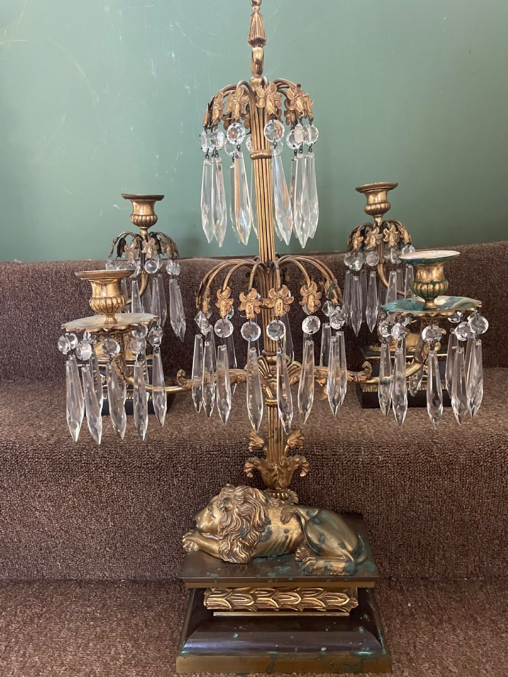 Late C19th French bronze and ormolu garniture of candelabras of Empire design . View XVII