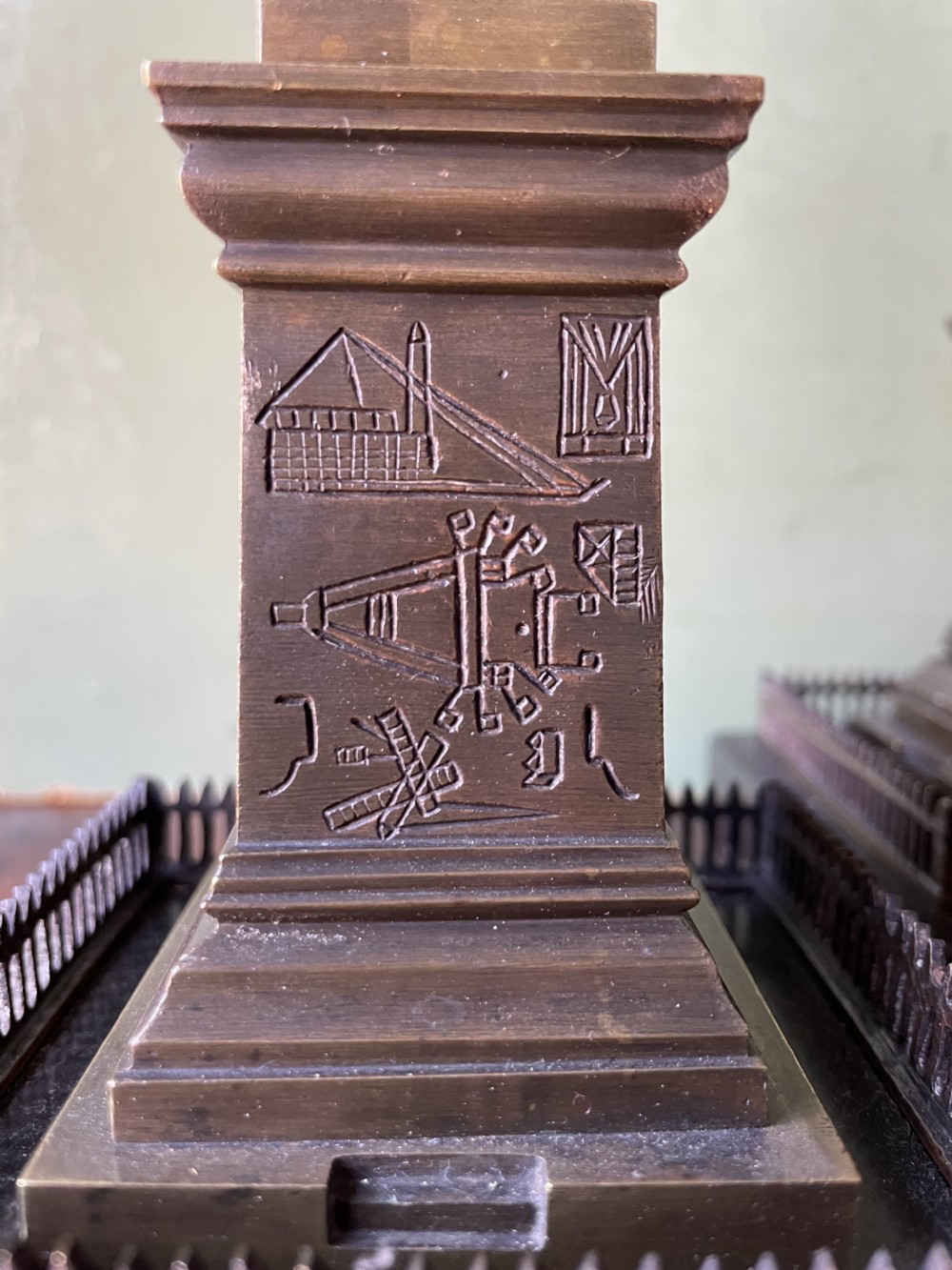 Pair of C19th French ‘Grand Tour’ souvenir bronze reductions of the Luxor obelisk.  View XIII