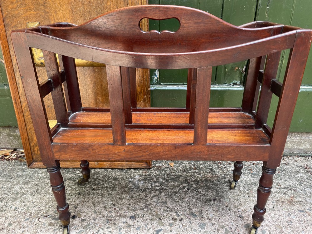 Early C19th late George III mahogany canterbury of unusually rare narrow scale and proportions. View II