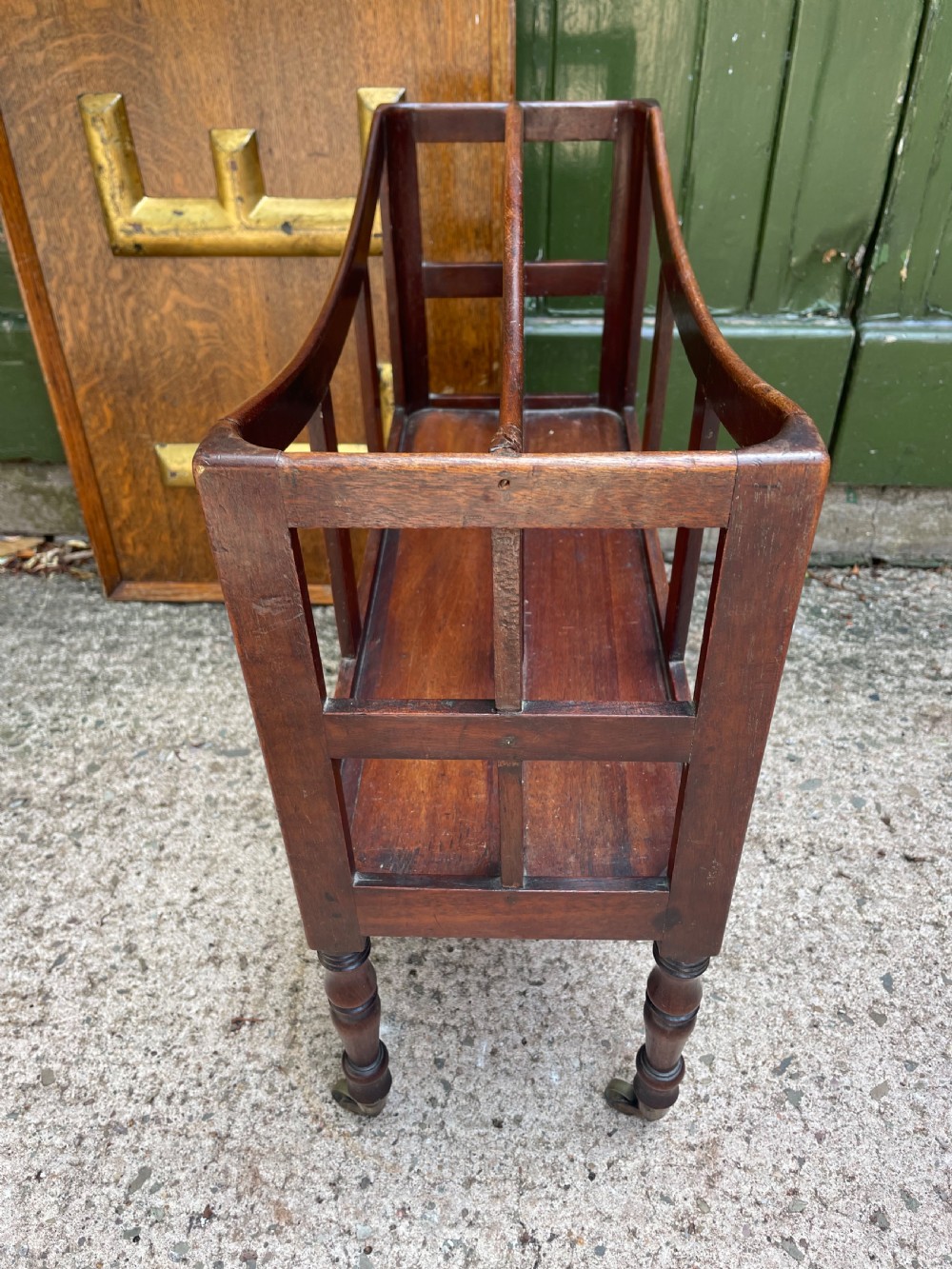 Early C19th late George III mahogany canterbury of unusually rare narrow scale and proportions. View IV