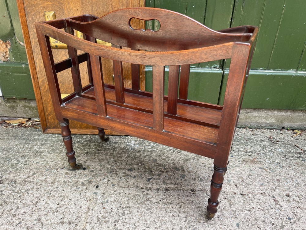 Early C19th late George III mahogany canterbury of unusually rare narrow scale and proportions. View VII