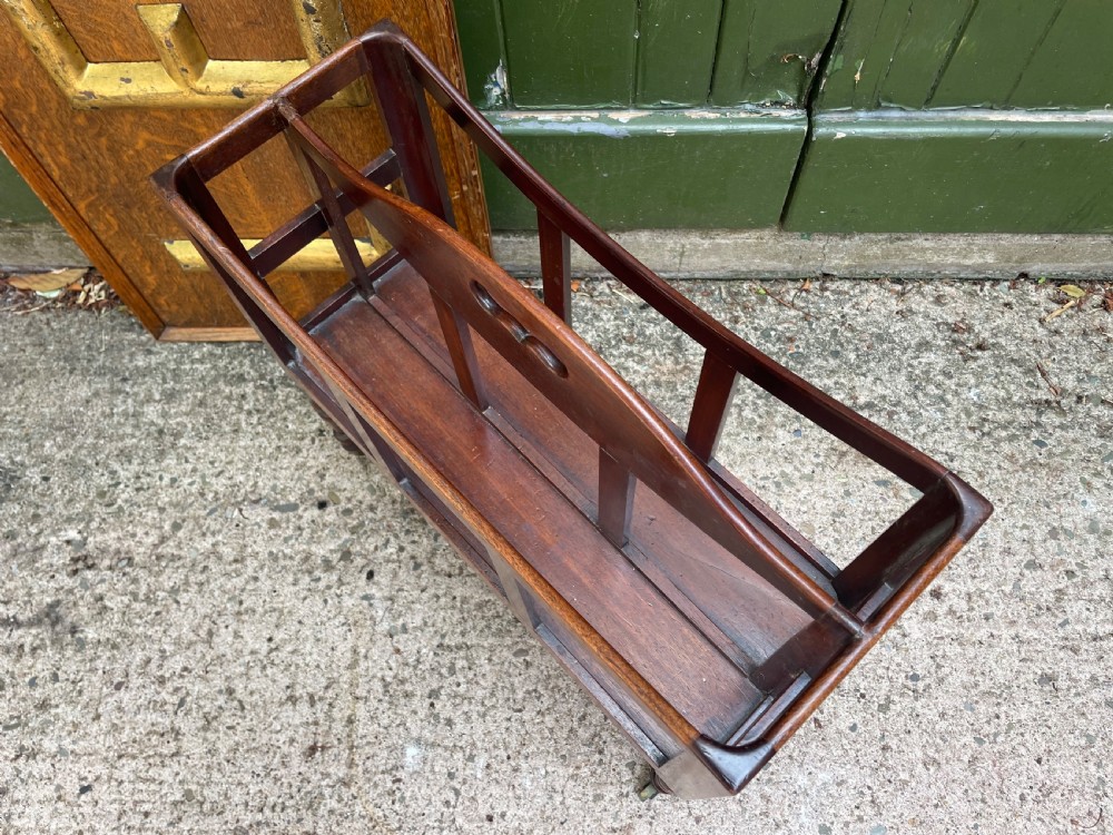 Early C19th late George III mahogany canterbury of unusually rare narrow scale and proportions. View X