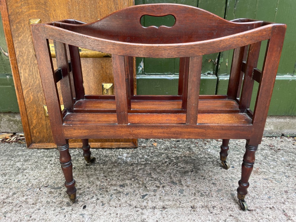 Early C19th late George III mahogany canterbury of unusually rare narrow scale and proportions. View XII