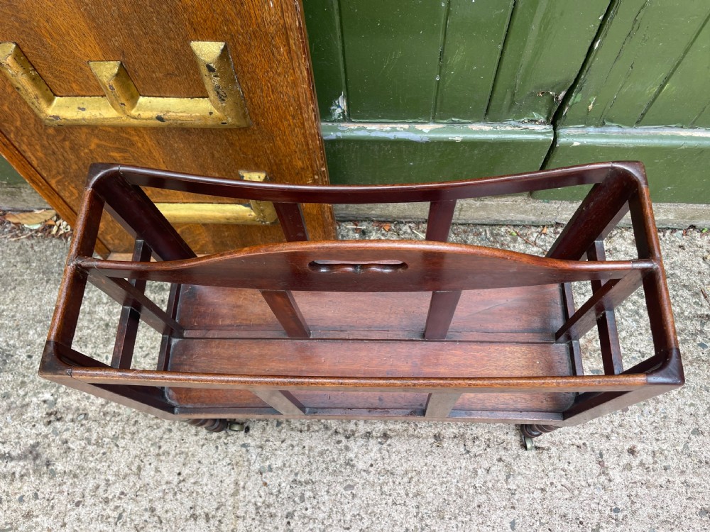 Early C19th late George III mahogany canterbury of unusually rare narrow scale and proportions. View XIII