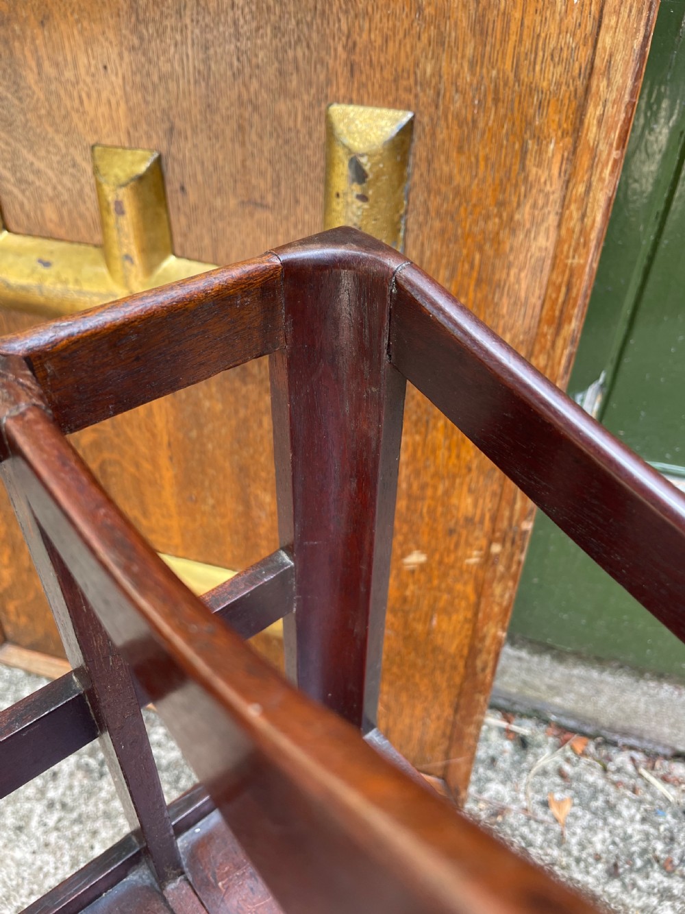 Early C19th late George III mahogany canterbury of unusually rare narrow scale and proportions. View XIV