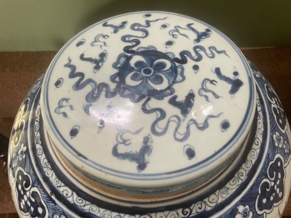 Pair of large scale early C20th Chinese ‘Ming-style’ blue-and-white porcelain vases and covers .  View XII