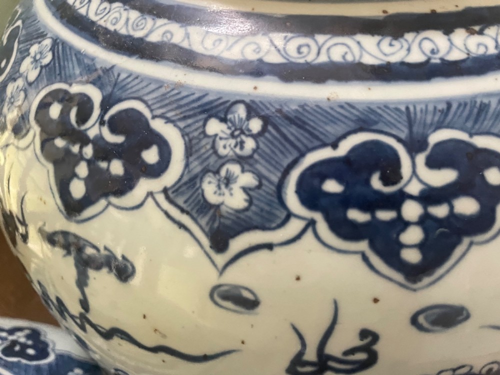 Pair of large scale early C20th Chinese ‘Ming-style’ blue-and-white porcelain vases and covers .  View XVI