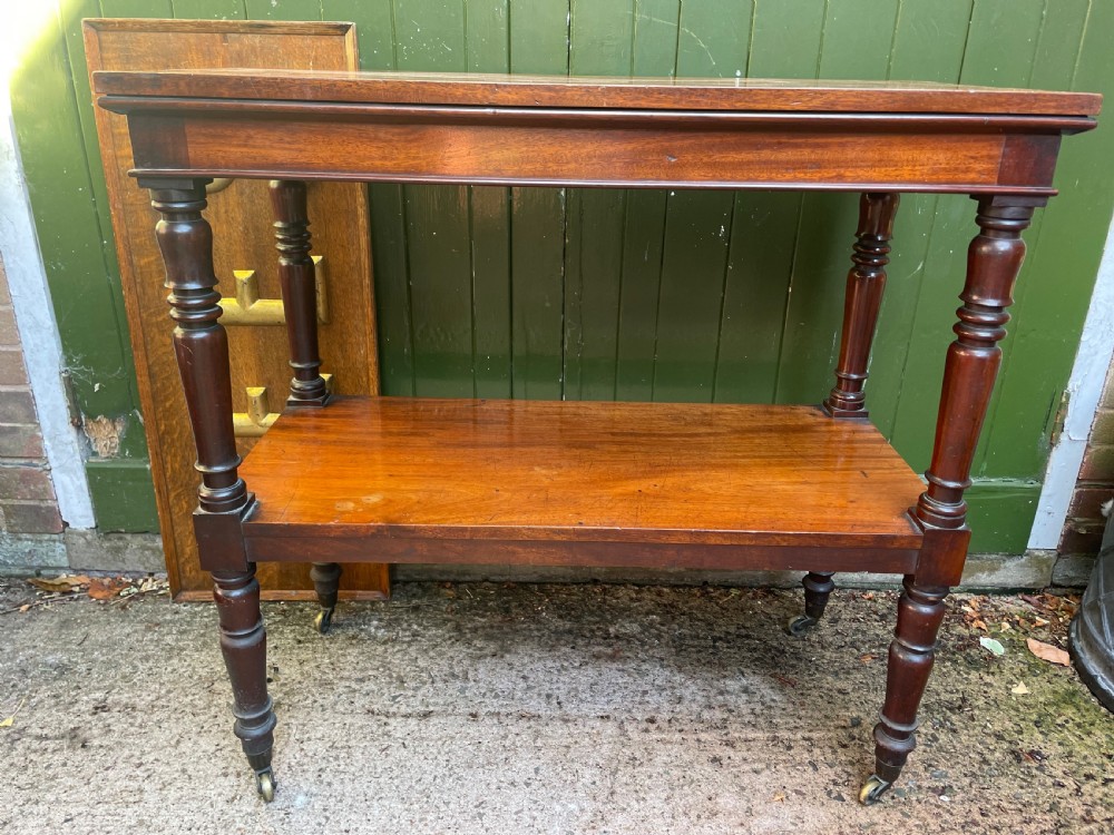 Early C19th George IV period mahogany 2-tier serving buffet or etagere.