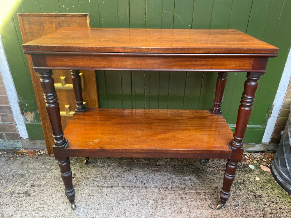 Early C19th George IV period mahogany 2-tier serving buffet or etagere. View II