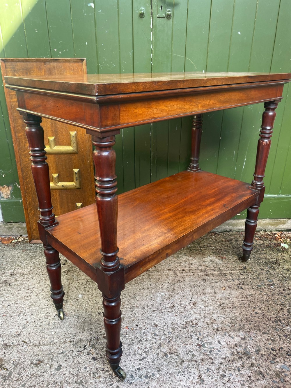 Early C19th George IV period mahogany 2-tier serving buffet or etagere. View X