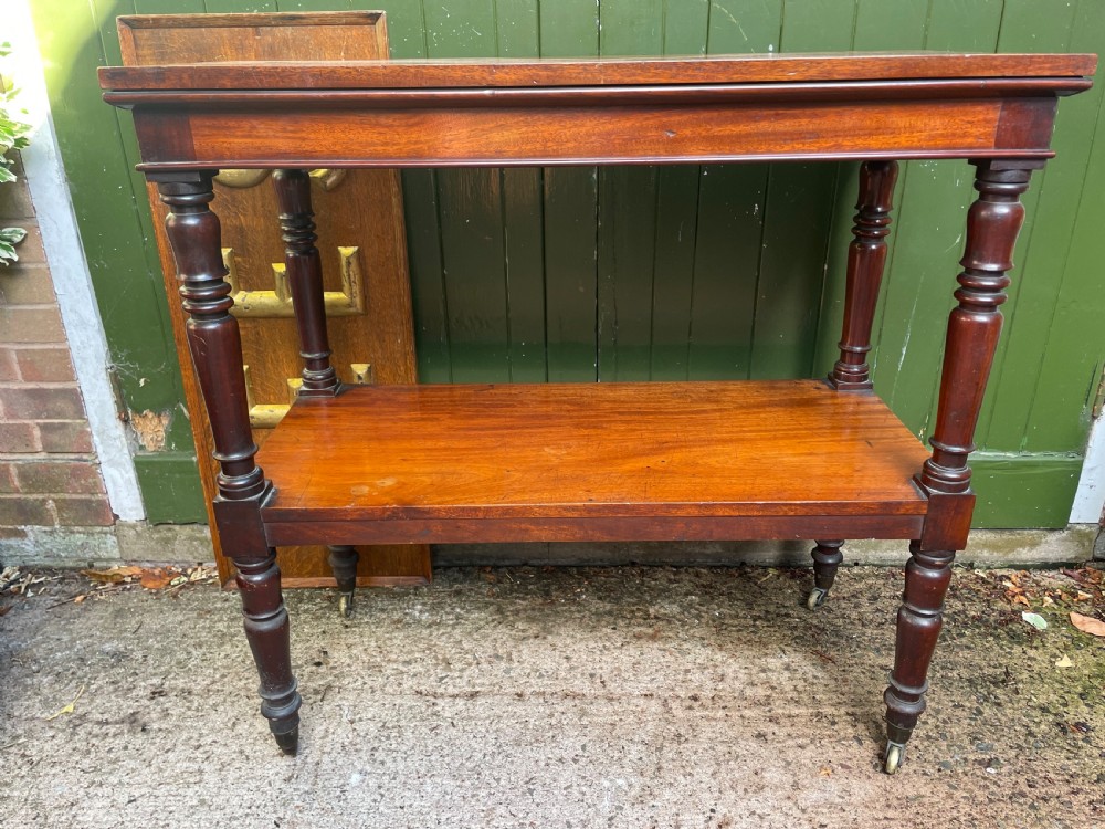 Early C19th George IV period mahogany 2-tier serving buffet or etagere. View XIII