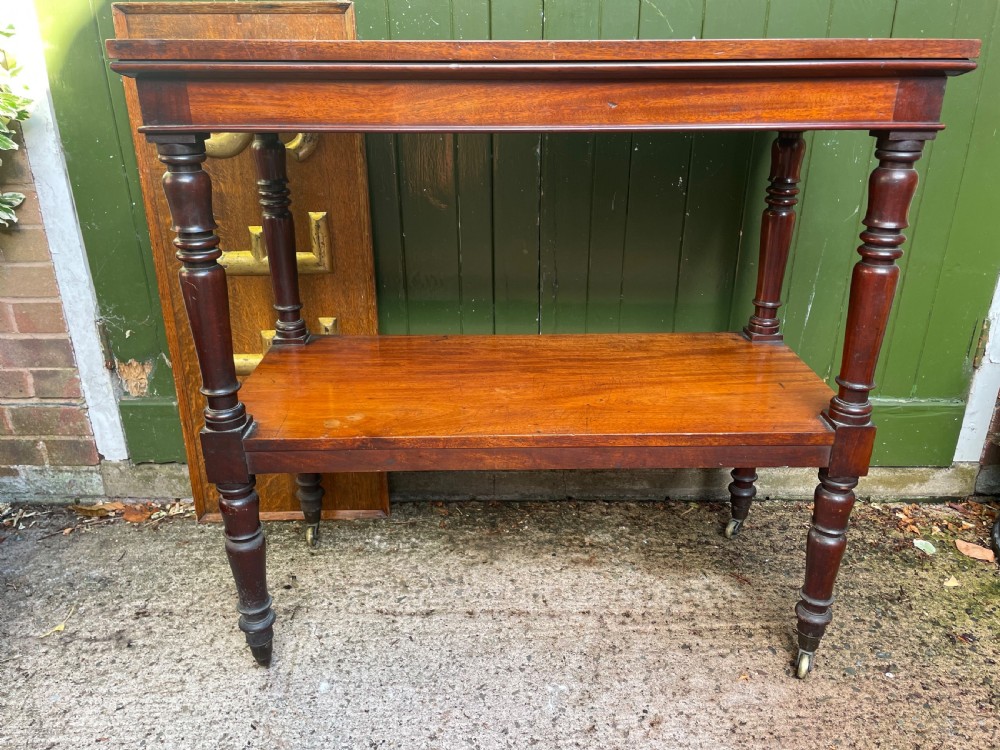 Early C19th George IV period mahogany 2-tier serving buffet or etagere. View XIV
