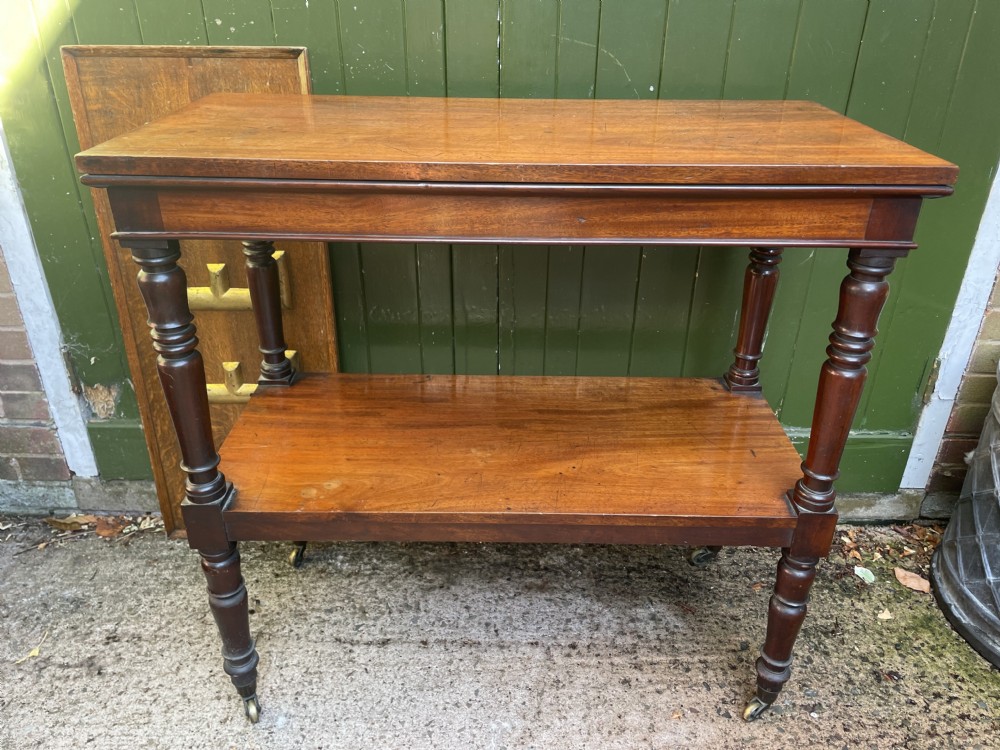 Early C19th George IV period mahogany 2-tier serving buffet or etagere. View XVI