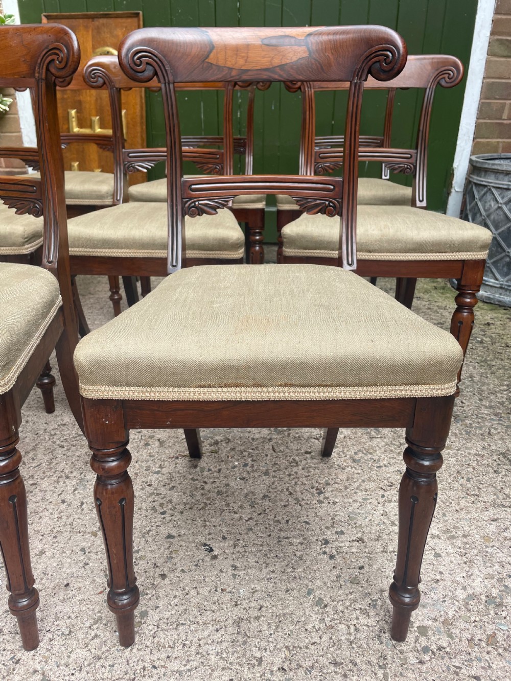 Fine quality set of 8 early C19th George IV period rosewood dining chairs. View III