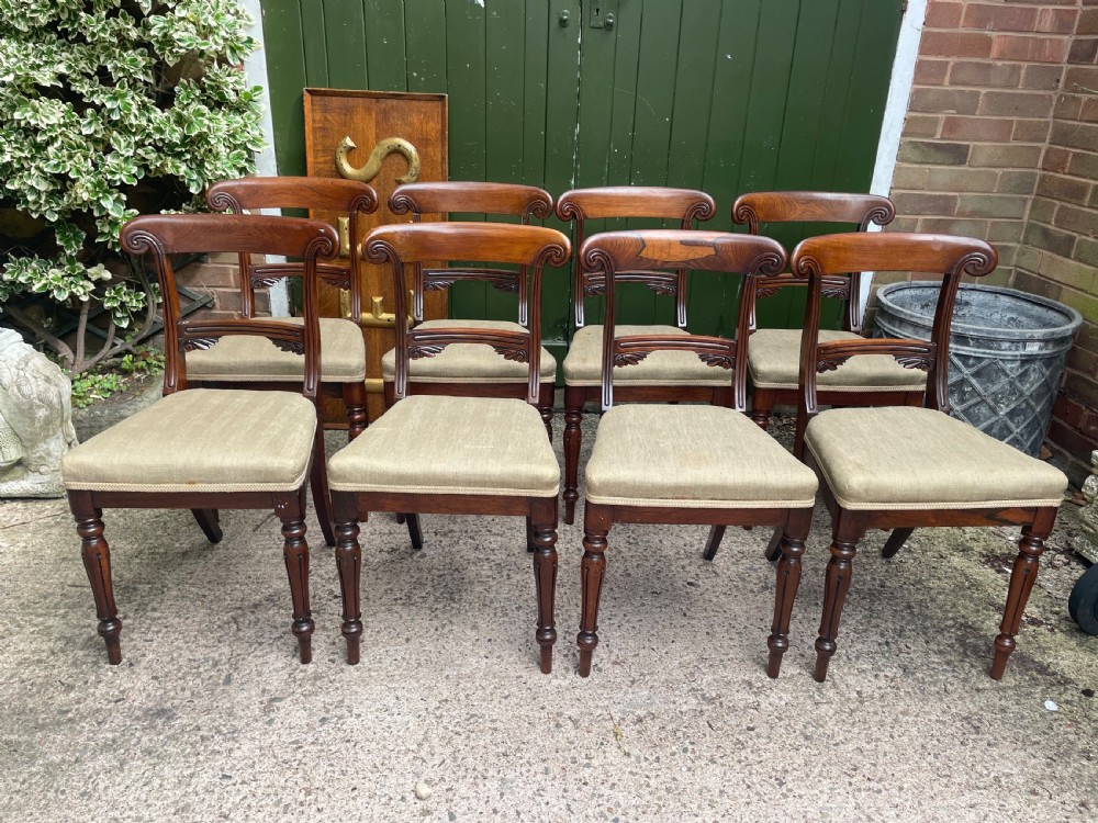 Fine quality set of 8 early C19th George IV period rosewood dining chairs. View XI