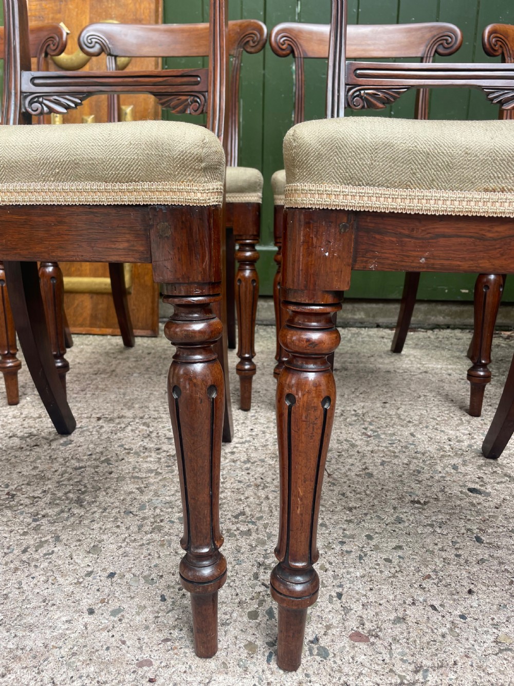 Fine quality set of 8 early C19th George IV period rosewood dining chairs. View XIII