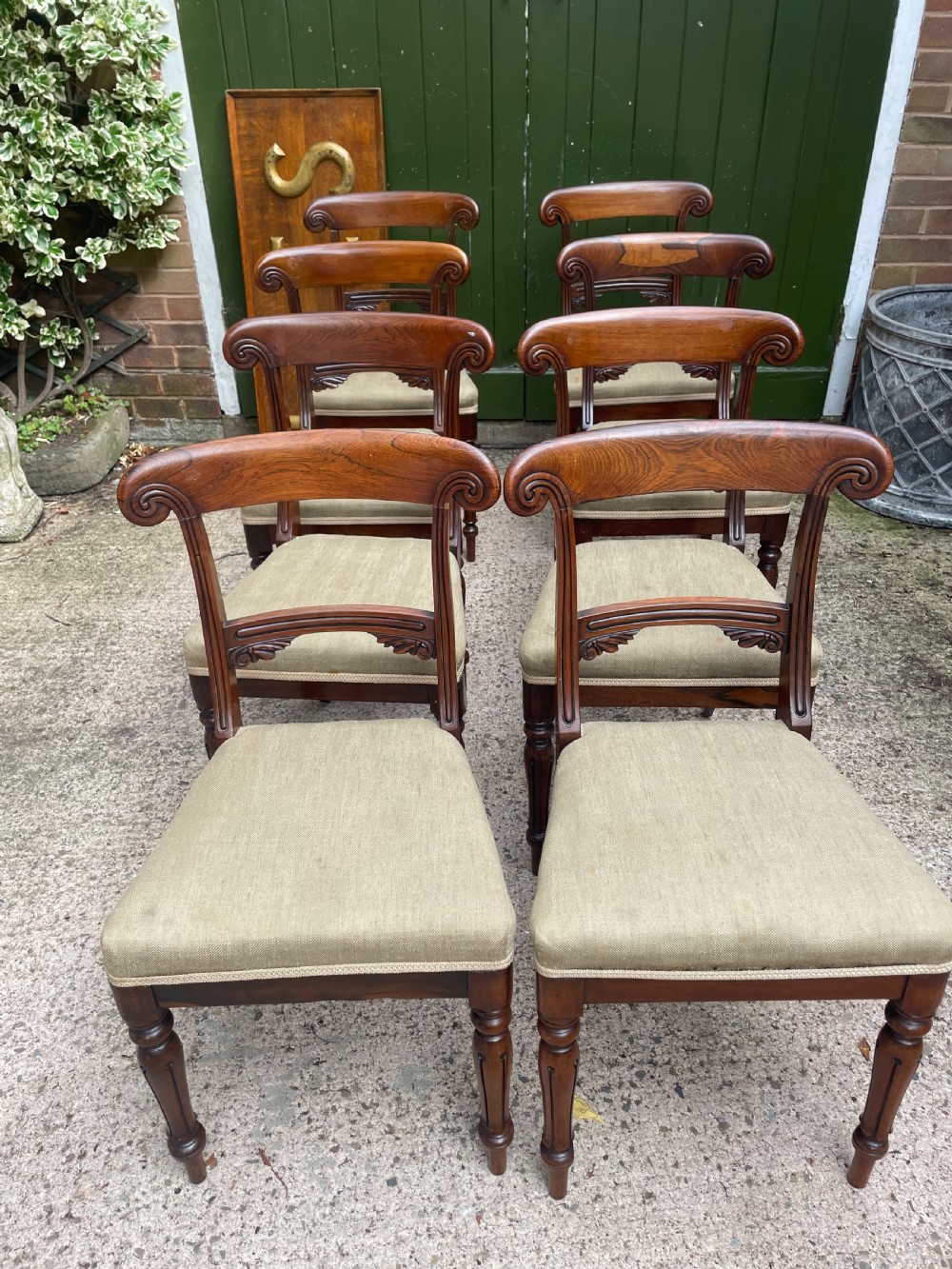 Fine quality set of 8 early C19th George IV period rosewood dining chairs. View XVI