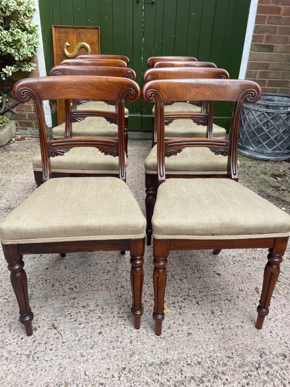Fine quality set of 8 early C19th George IV period rosewood dining chairs. View XVII