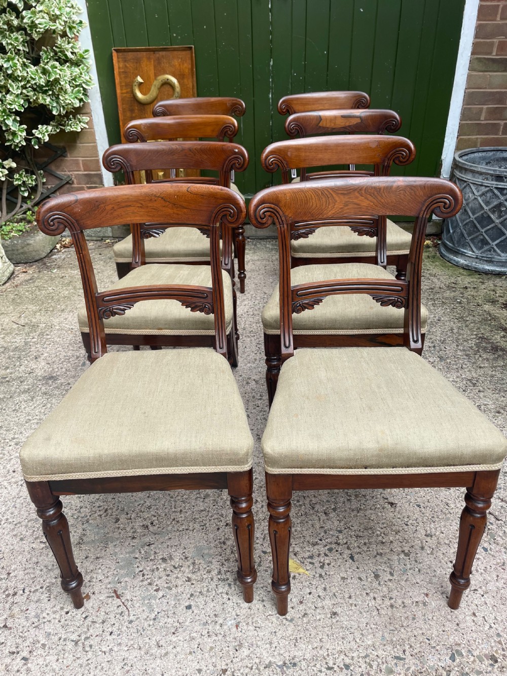 Fine quality set of 8 early C19th George IV period rosewood dining chairs. View XVIII
