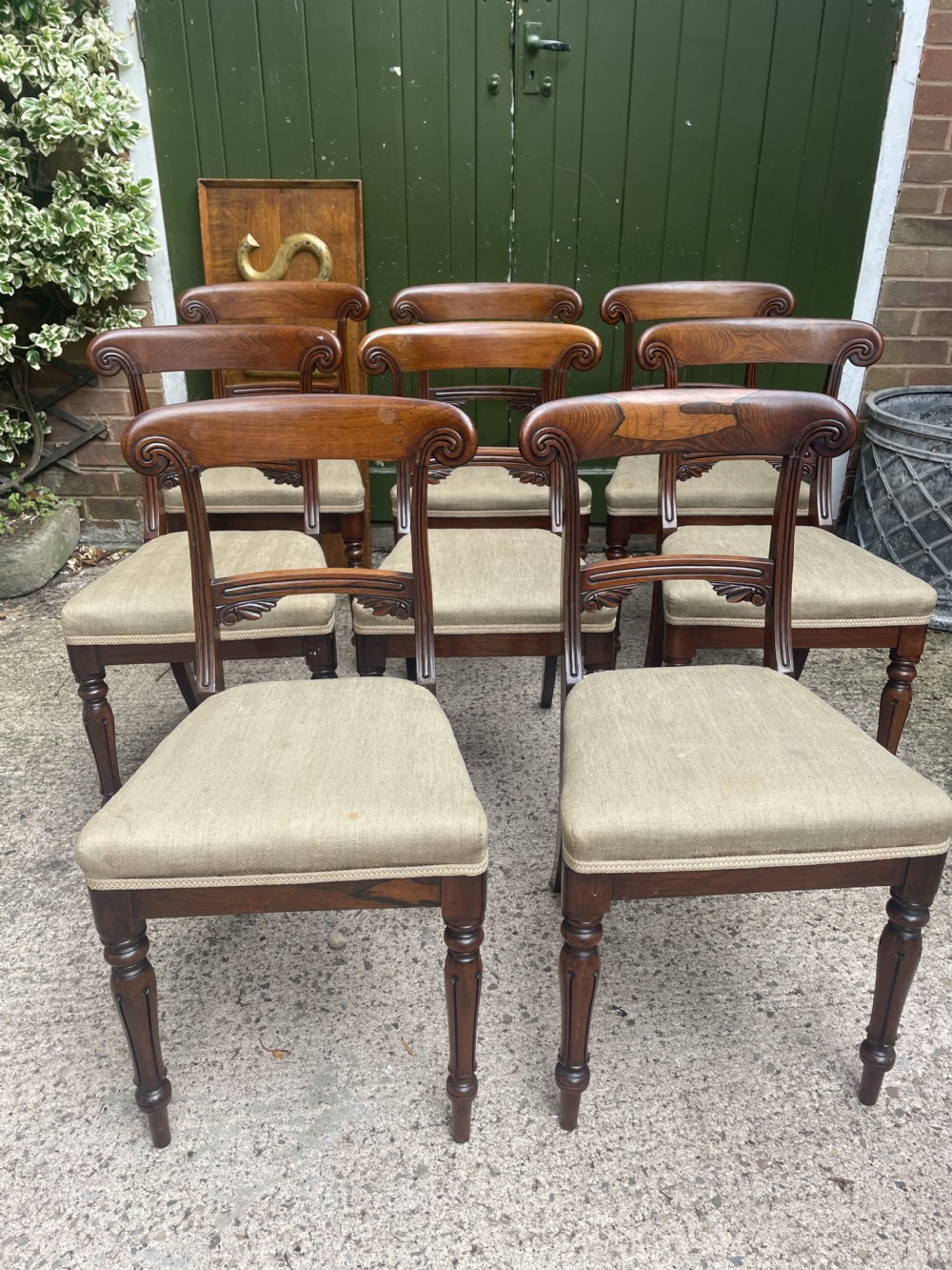 Fine quality set of 8 early C19th George IV period rosewood dining chairs. View XX