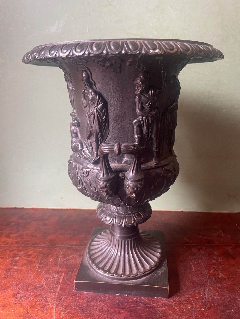 C19th Italian bronze ‘Grand Tour’ souvenir reduction , after the antique, of “The Medici Vase”.  View II