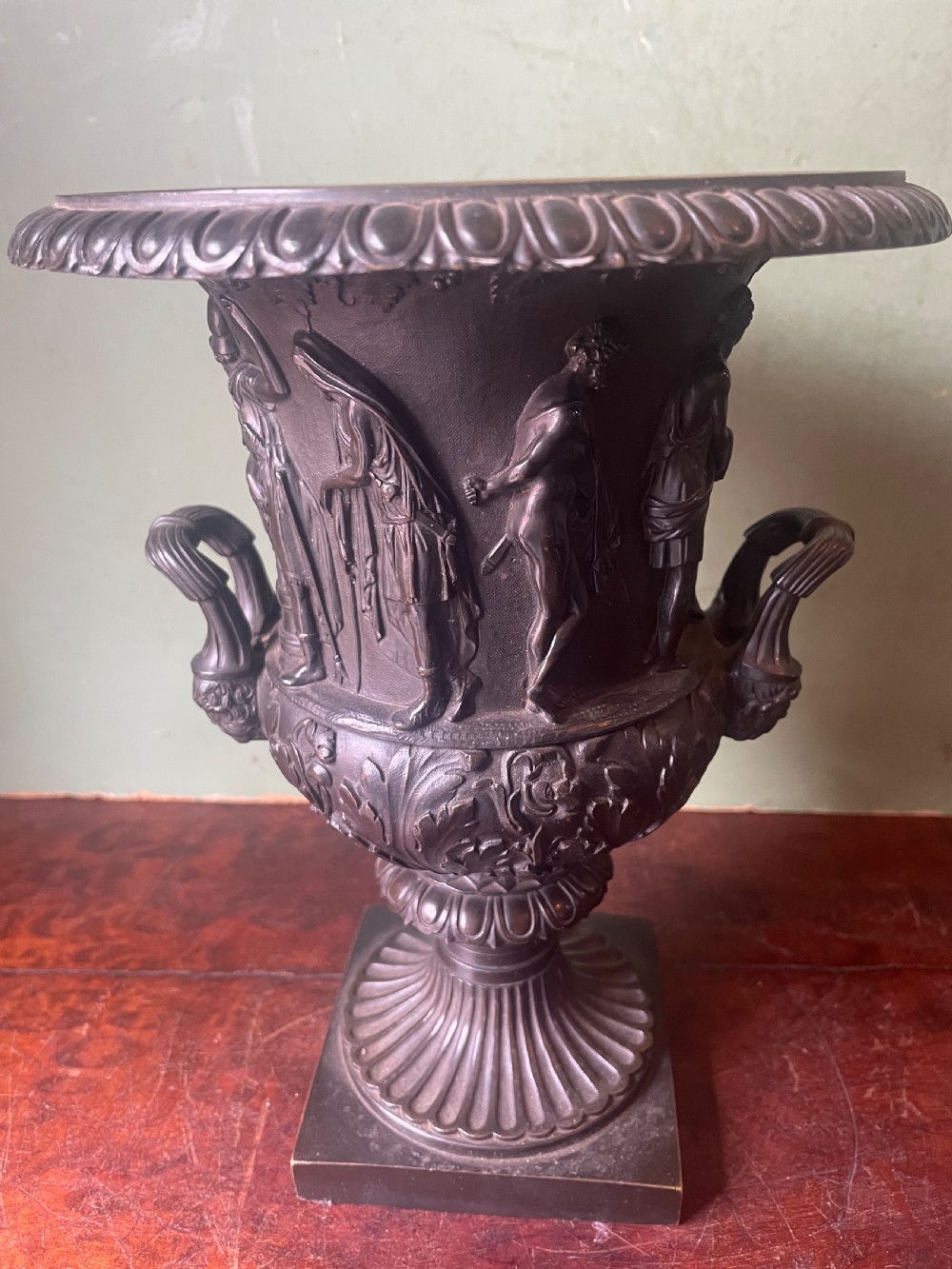 C19th Italian bronze ‘Grand Tour’ souvenir reduction , after the antique, of “The Medici Vase”.  View IV