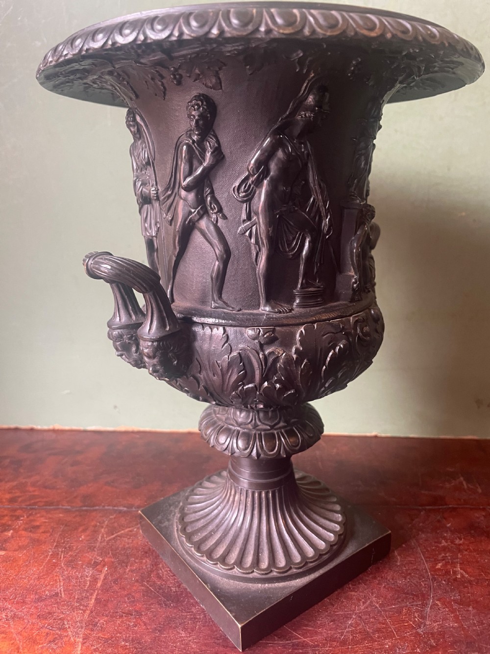 C19th Italian bronze ‘Grand Tour’ souvenir reduction , after the antique, of “The Medici Vase”.  View V