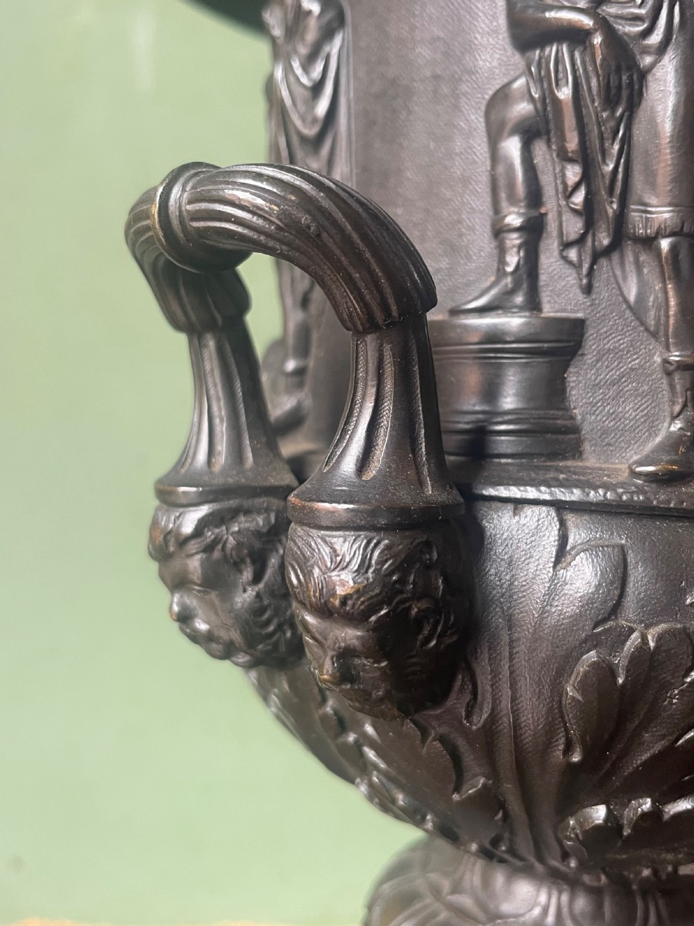 C19th Italian bronze ‘Grand Tour’ souvenir reduction , after the antique, of “The Medici Vase”.  View VII