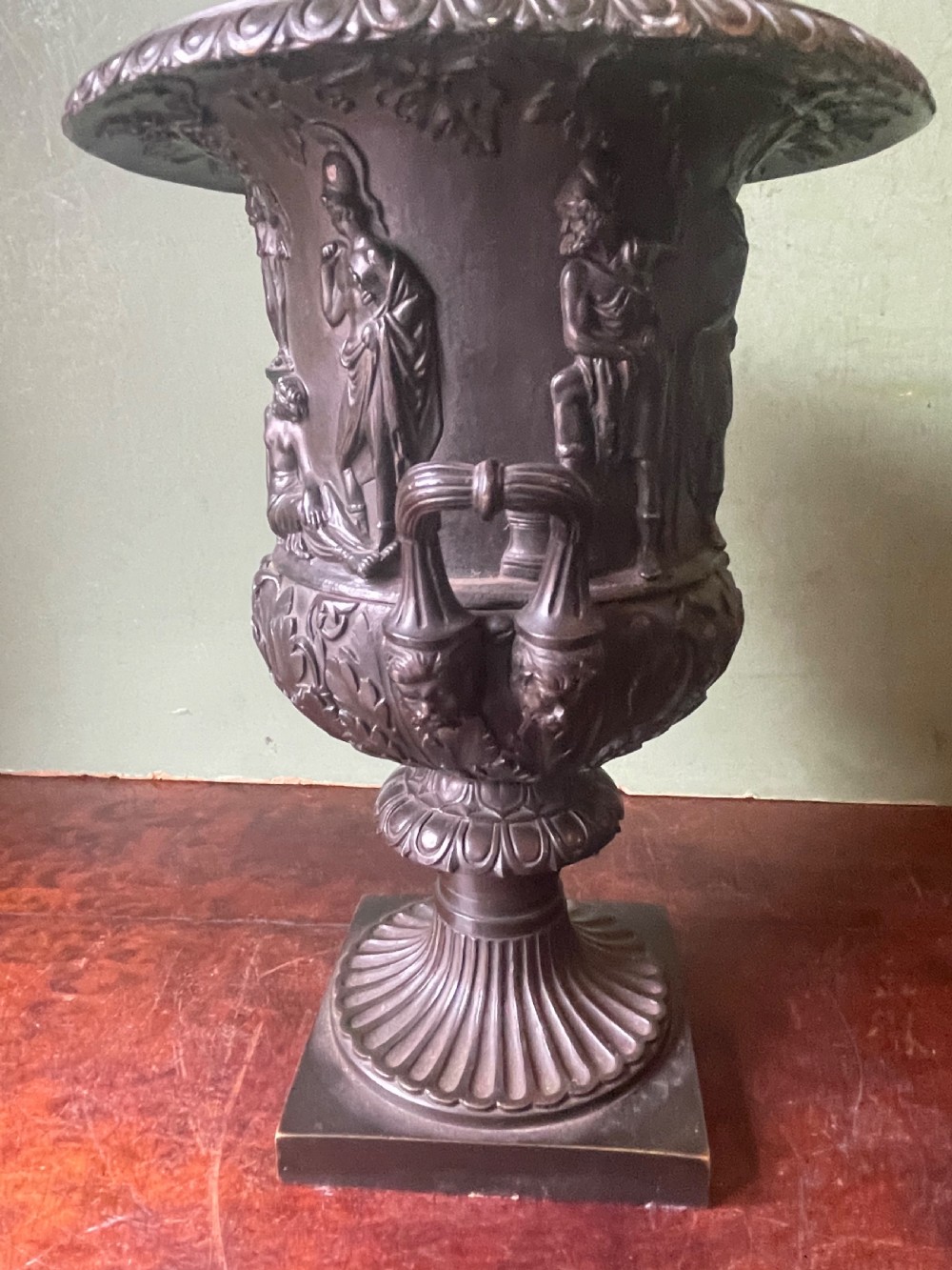 C19th Italian bronze ‘Grand Tour’ souvenir reduction , after the antique, of “The Medici Vase”.  View X