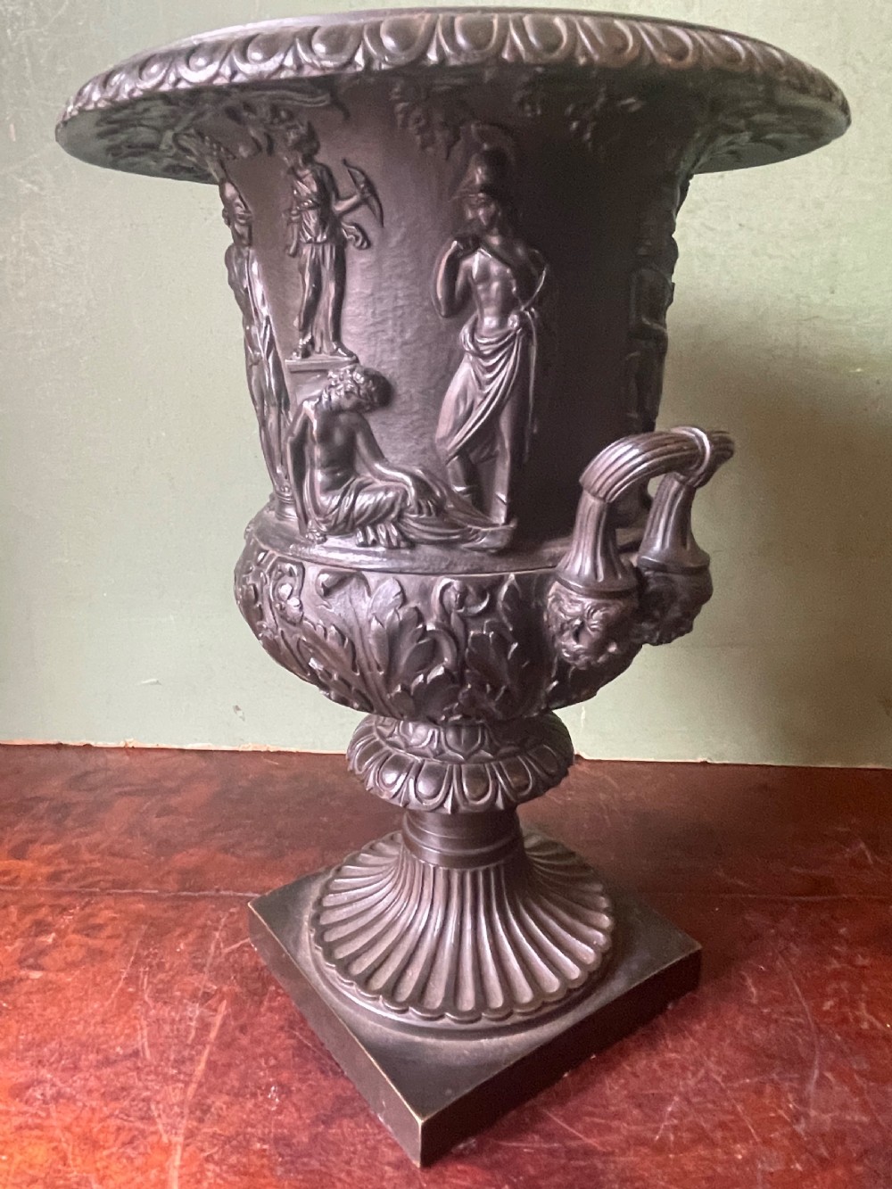 C19th Italian bronze ‘Grand Tour’ souvenir reduction , after the antique, of “The Medici Vase”.  View XI