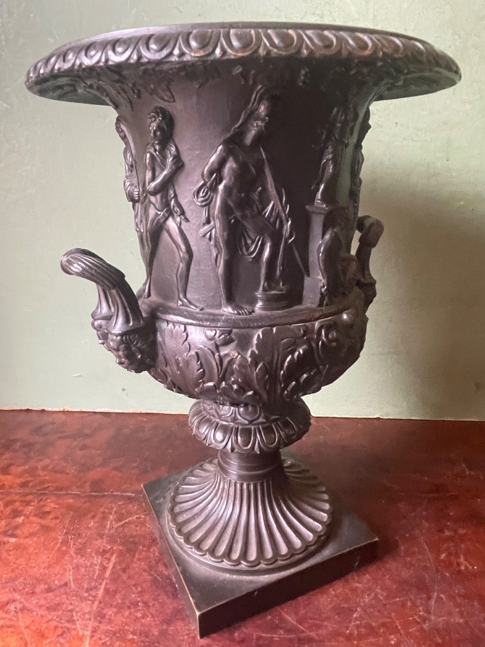 C19th Italian bronze ‘Grand Tour’ souvenir reduction , after the antique, of “The Medici Vase”.  View XII