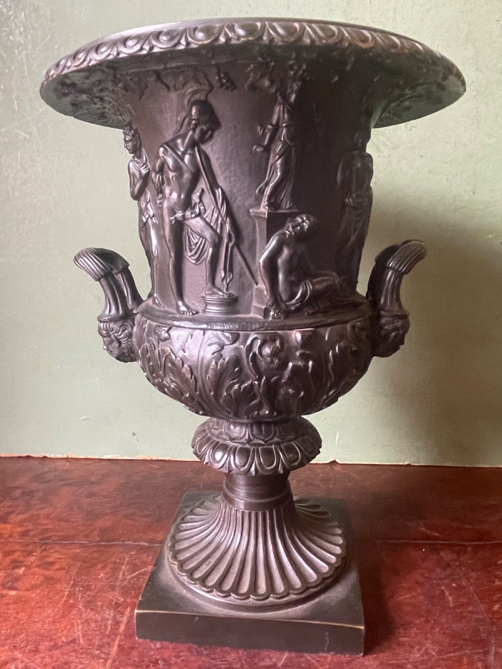 C19th Italian bronze ‘Grand Tour’ souvenir reduction , after the antique, of “The Medici Vase”.  View XIII