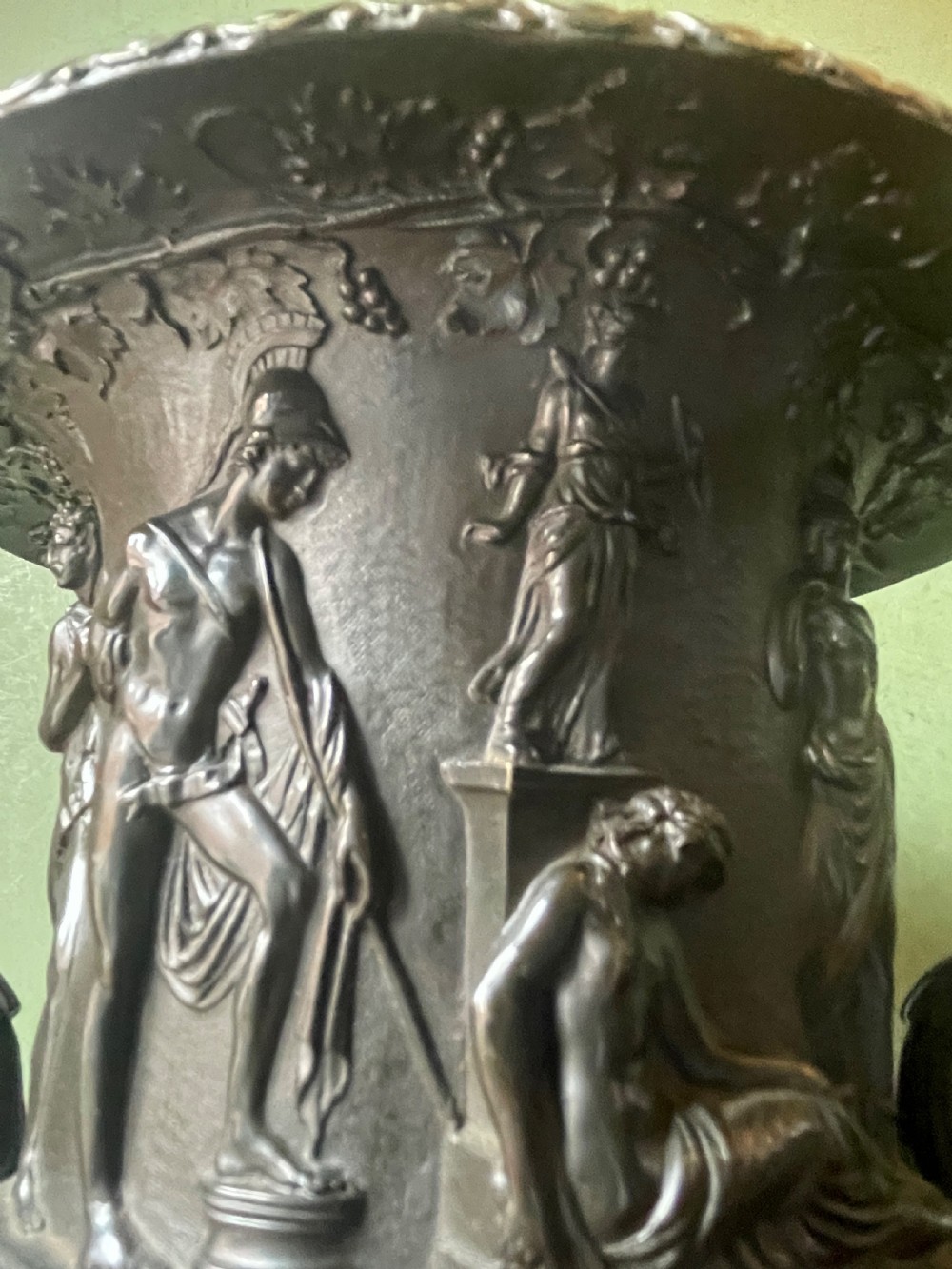 C19th Italian bronze ‘Grand Tour’ souvenir reduction , after the antique, of “The Medici Vase”.  View XIV